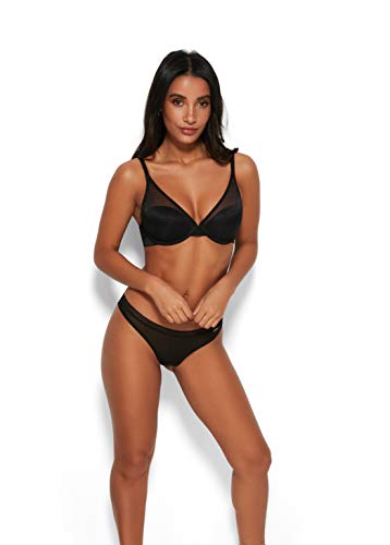 Gossard Damen Tanga Glossies Sheer Thong, Schwarz, X-Large (Herstellergröße: X-Large) von Gossard