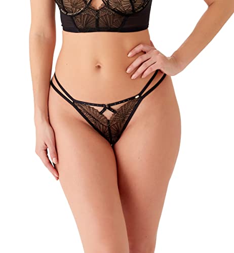 Gossard Damen VIP Captivate Strappy Thong G-String, Schwarz/Bronze, 42 von Gossard