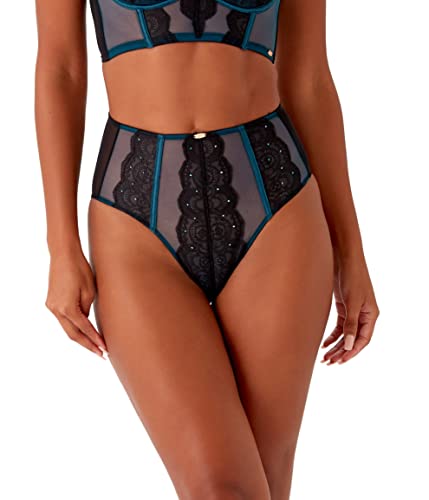 Gossard Damen VIP Confession High Waist Brasilianisch, Schwarz/Blaugrün, 38 von Gossard