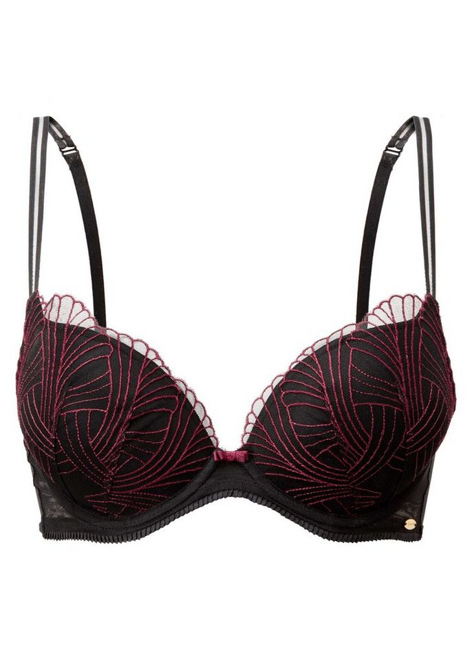 Gossard Dekolleté-BH Illusion Push-Up Black/Red (Push-Up, Netz) von Gossard