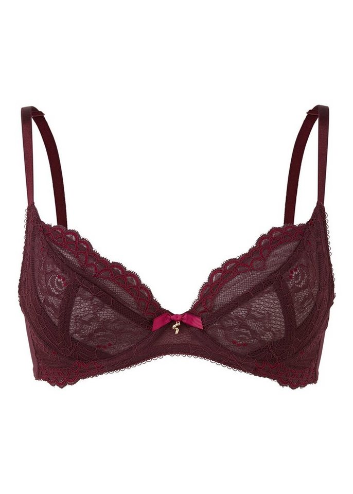 Gossard Dekolleté-BH Lace Natural Push-Up BH Feige (Balcony BH, 1-tlg., Spitze/Netz) besonders tief Ausgeschnitten zaubert ein umwerfendes Deokolletee von Gossard