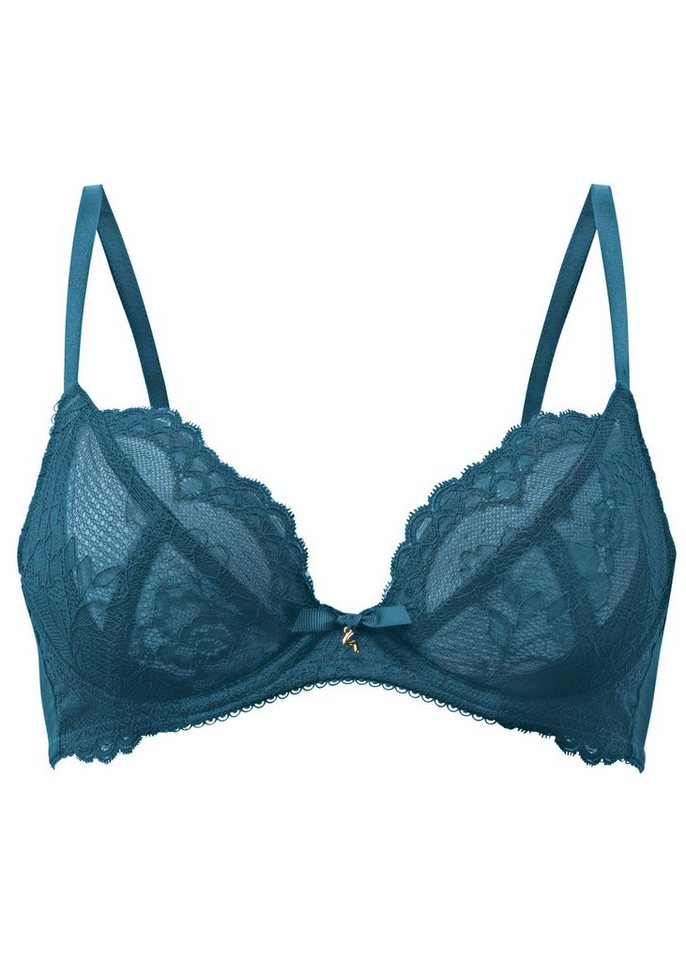 Gossard Dekolleté-BH Lace Natural Push-Up BH Inkblue (Balcony BH, 1-tlg., Spitze/Netz) besonders tief Ausgeschnitten zaubert ein umwerfendes Deokolletee von Gossard