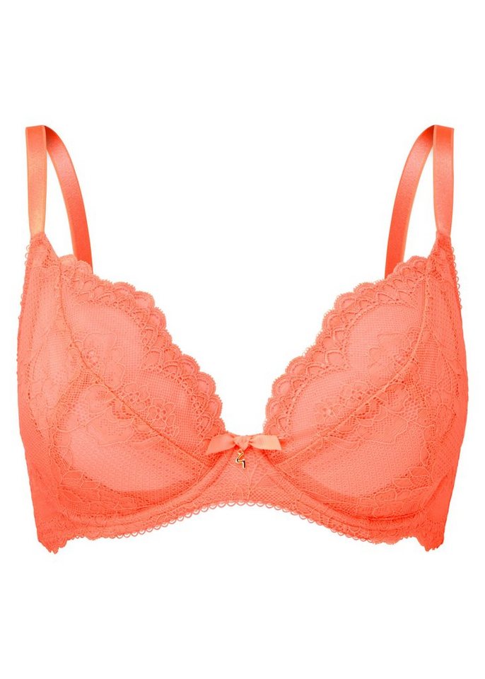 Gossard Dekolleté-BH Lace Natural Push-Up BH Neon Coral 70 C (Balcony BH, Spitze/Netz) von Gossard