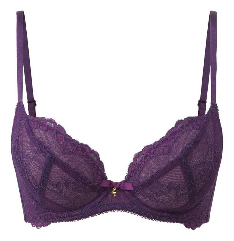 Gossard Dekolleté-BH Lace Natural Push-Up BH Purple (Balcony BH, 1-tlg., Spitze/Netz) besonders tief Ausgeschnitten zaubert ein umwerfendes Deokolletee von Gossard