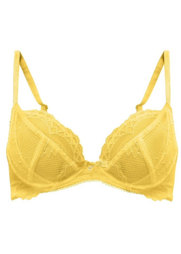 Gossard Dekolleté-BH Lace Natural Push-Up BH Spicy Mustard 65 D (Balcony BH, Spitze/Netz) von Gossard