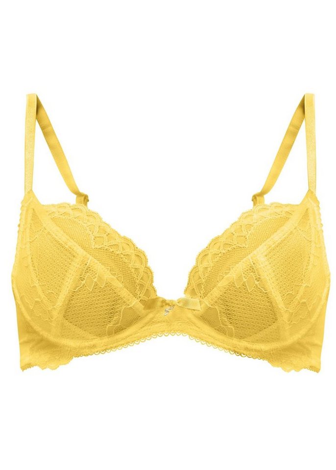 Gossard Dekolleté-BH Lace Natural Push-Up BH Spicy Mustard (Balcony BH, 1-tlg., Spitze/Netz) besonders tief Ausgeschnitten zaubert ein umwerfendes Deokolletee von Gossard