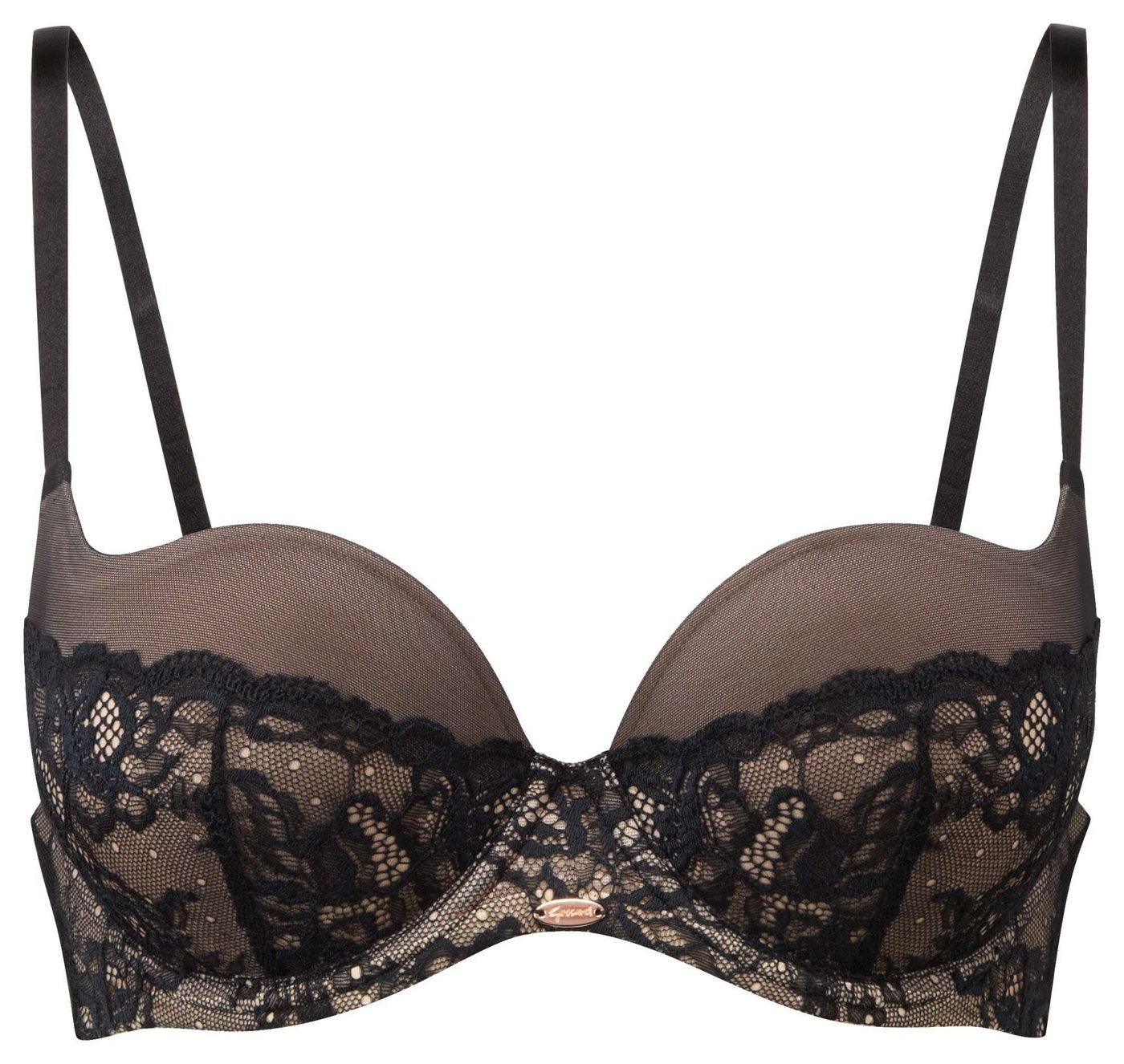 Gossard Dekolleté-BH Super Smooth Glamour Lace Push-Up BH Black/Natur 85 E (Push-Up, glatte Spitze) von Gossard