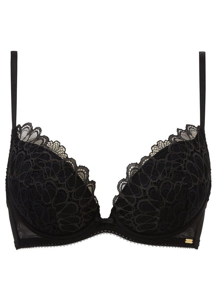 Gossard Dekolleté-BH Swirl Push-Up BH Black 75 B (Push-Up, glatte Spitze) von Gossard