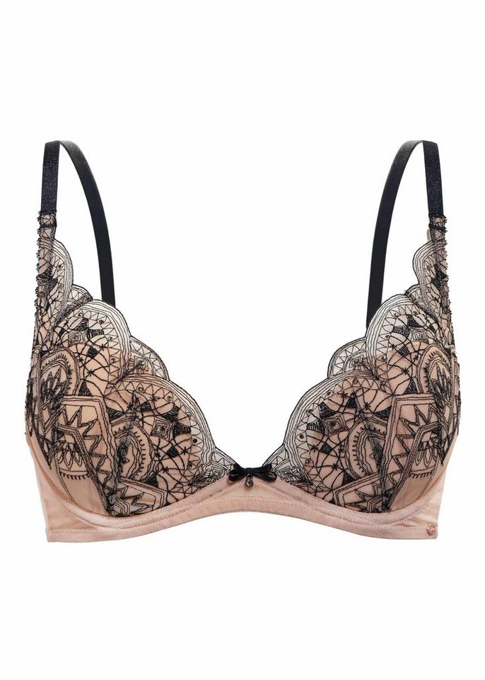 Gossard Halbschalen-BH VIP Henna Schalen V-BH Black/Natur 85 E (Push-Up, 1-tlg., Spitze) von Gossard