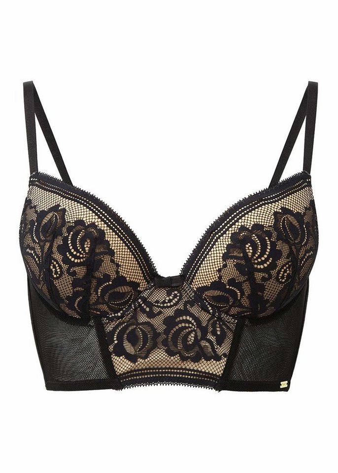 Gossard Longline-BH Encore Push-Up Longline BH Black/Natur 65 I (Longline BH, 1-tlg., glatte Spitze) von Gossard