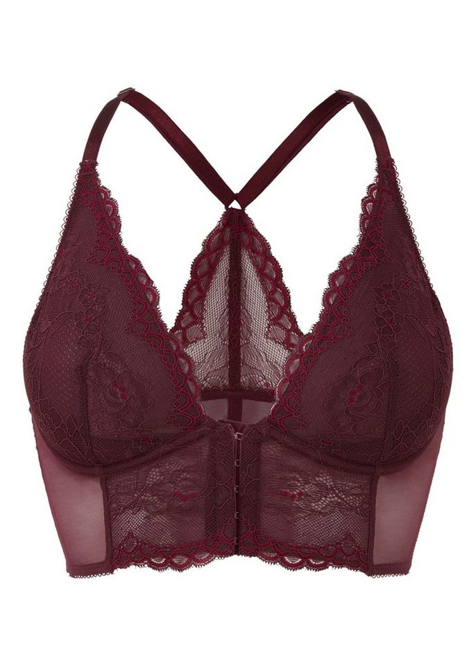 Gossard Longline-BH Lace Longline BH mit Frontverschluss Feige 70 C (Longline BH, 1-tlg., Spitze/Netz) von Gossard