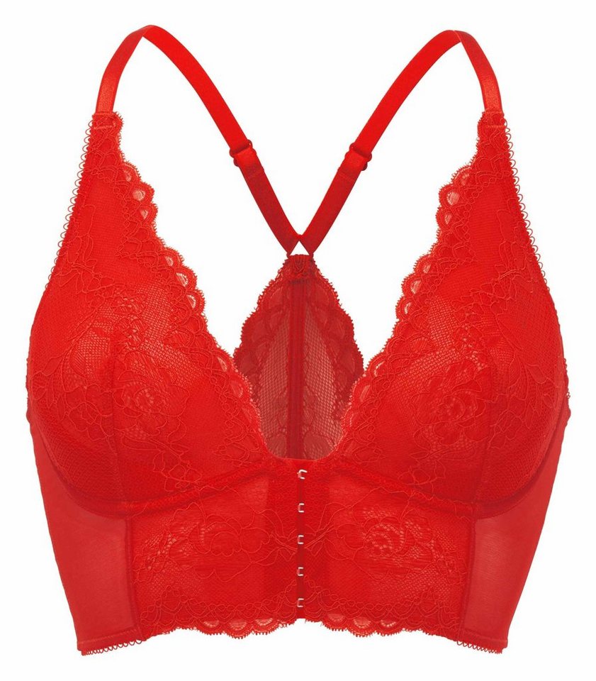 Gossard Longline-BH Lace Longline V-Bügel BH mit Frontverschluss Chilli Red 70 C (Longline BH, 1-tlg., Spitze/Netz) von Gossard