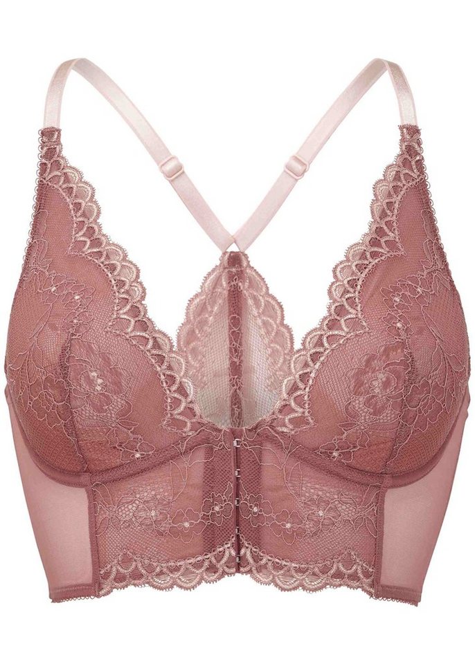 Gossard Longline-BH Lace Longline V-Bügel BH mit Frontverschluss Cinder Rose 80 E (Longline BH, 1-tlg., Spitze/Netz) von Gossard