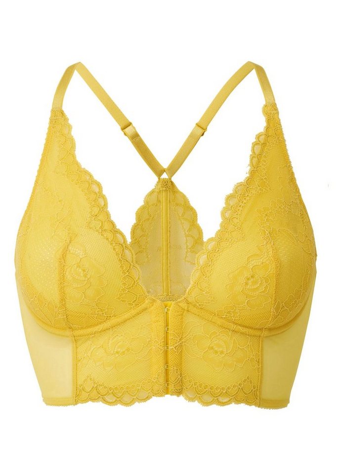 Gossard Longline-BH Lace Longline V-Bügel BH mit Frontverschluss Spicy Mustard 80 D (Longline BH, 1-tlg., Spitze/Netz) von Gossard