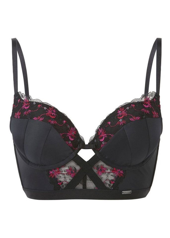 Gossard Longline-BH VIP Geisha Push-Up Longline BH Black/Red 65 E (Longline BH, 1-tlg., Teilspitze) von Gossard