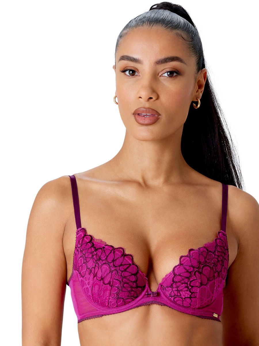 Swirl Padded Plunge Bra - Raspberry von Gossard