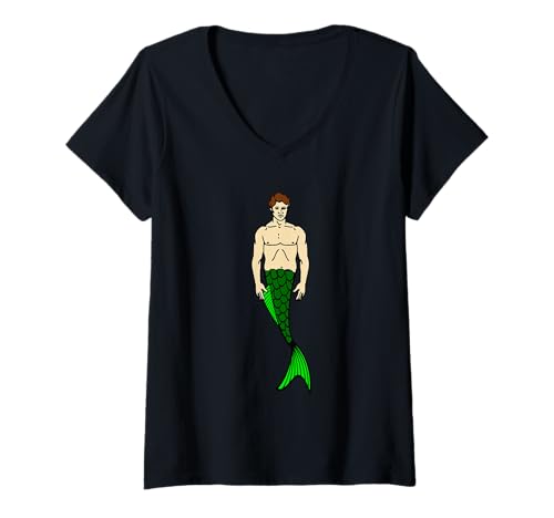 Damen Halloween brünette Merman lustige meerjungfrau T-Shirt mit V-Ausschnitt Damen Halloween brünette Merman lustige meerjungfrau T-Shirt mit V-Ausschnitt von Gossip Rag