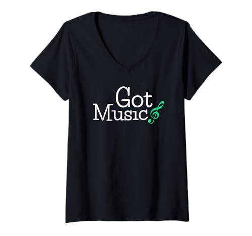 Damen Liebe Musik T-Shirt mit V-Ausschnitt von Got Music ?