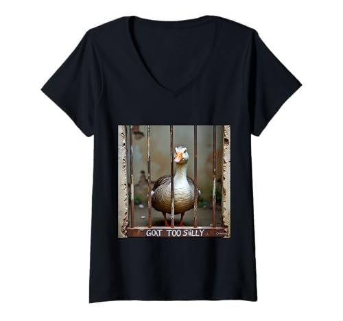 Damen Got Too Dummer lustiger Gänsewortspiel-Humor für Tierliebhaber T-Shirt mit V-Ausschnitt Damen Got Too Dummer lustiger Gänsewortspiel-Humor für Tierliebhaber T-Shirt mit V-Ausschnitt von Got Too Silly Funny Goose Your Pun Humor Designs