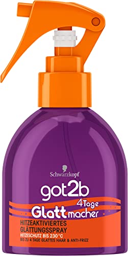 got2b Glattmacher, hitzeaktiviertes Glättungsspray (200 ml), Styling Spray verleiht unglaublich glattes Haar für bis zu 4 Tage, Hitzeschutzspray für bis zu 230 °C von Got2B