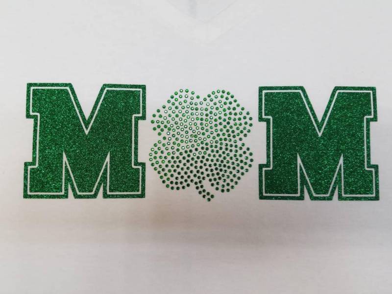 strass & Glitzer Flex Klee-Mama-4-H-Shirt von GotGear4U