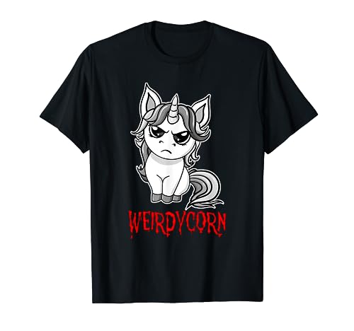 Weirdycorn Gothic Einhorn Heavy Rock Musik Goth Girl Emo T-Shirt von Goth Girl Gifts Emo Punk Dark Music Gothic