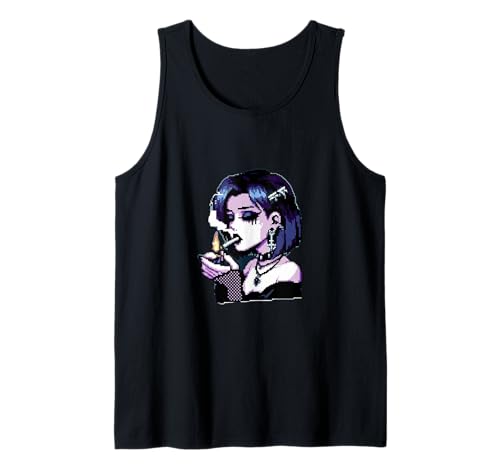Smoking Goth Girl//Pixel Goth Babe//Nostalgisches Bootleg Tank Top Smoking Goth Girl//Pixel Goth Babe//Nostalgisches Bootleg Tank Top von Goth Girls
