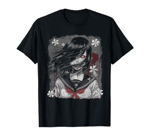 Gothic Damen Horror Anime Manga Japan Japanese Creepy T-Shirt Gothic Damen Horror Anime Manga Japan Japanese Creepy T-Shirt von Goth Gothic Tshirt Damen Mädchen Aesthetic Emo