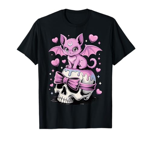 Kawaii Pastel Goth Cute Creepy Cat Bat Skeleton Men Women T-Shirt Kawaii Pastel Goth Cute Creepy Cat Bat Skeleton Men Women T-Shirt von Goth Kawaii Pastel Colors Animals Style Gothic Tee