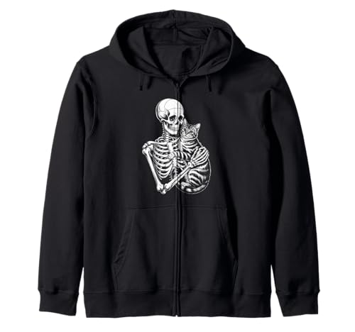 Lustiger Spruch Skelett liebt Katze bis zum Tod Frauen Männer Kapuzenjacke Lustiger Spruch Skelett liebt Katze bis zum Tod Frauen Männer Kapuzenjacke von Goth Pet Owner Creepy Cute Bones Feline Spirit