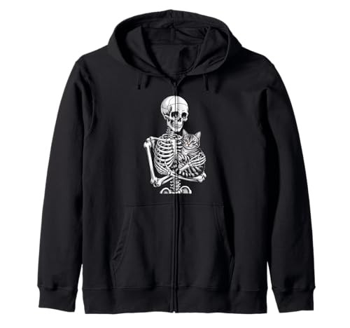 Lustiger Spruch Skelett liebt Katze bis zum Tod Frauen Männer Kapuzenjacke Lustiger Spruch Skelett liebt Katze bis zum Tod Frauen Männer Kapuzenjacke von Goth Pet Owner Creepy Cute Bones Feline Spirit