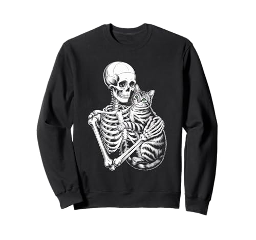 Lustiger Spruch Skelett liebt Katze bis zum Tod Frauen Männer Sweatshirt Lustiger Spruch Skelett liebt Katze bis zum Tod Frauen Männer Sweatshirt von Goth Pet Owner Creepy Cute Bones Feline Spirit