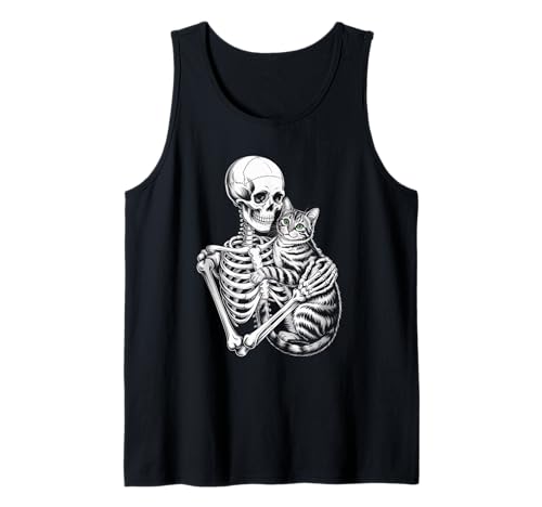 Lustiger Spruch Skelett liebt Katze bis zum Tod Frauen Männer Tank Top Lustiger Spruch Skelett liebt Katze bis zum Tod Frauen Männer Tank Top von Goth Pet Owner Creepy Cute Bones Feline Spirit