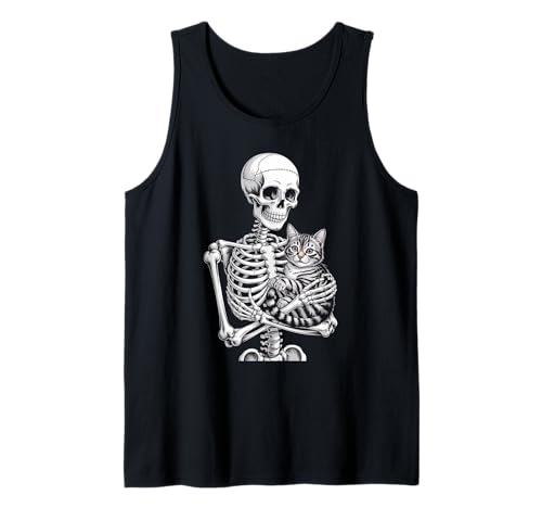 Lustiger Spruch Skelett liebt Katze bis zum Tod Frauen Männer Tank Top Lustiger Spruch Skelett liebt Katze bis zum Tod Frauen Männer Tank Top von Goth Pet Owner Creepy Cute Bones Feline Spirit