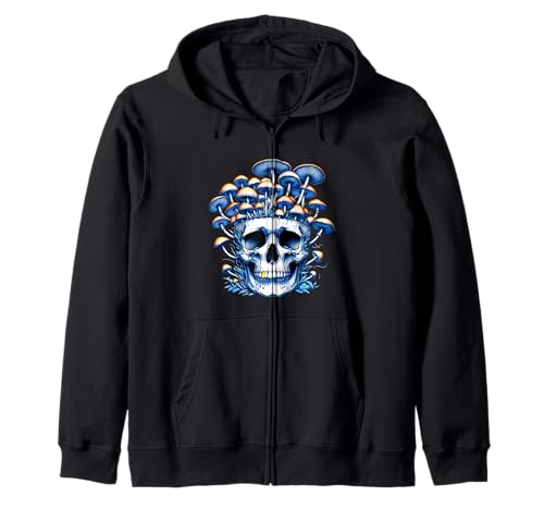 Goth Cottagecore Totenkopf Pilz Dunkel Boho Herren Damen Vintage Kapuzenjacke von Goth Skull Mushroom Men Women Dark Cottagecore Art