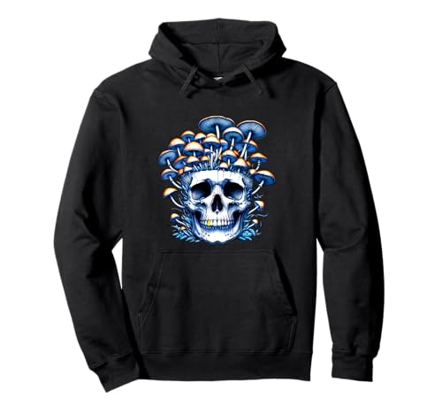 Goth Cottagecore Totenkopf Pilz Dunkel Boho Herren Damen Vintage Pullover Hoodie von Goth Skull Mushroom Men Women Dark Cottagecore Art