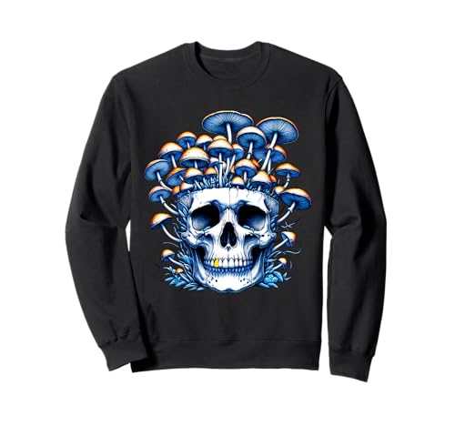 Goth Cottagecore Totenkopf Pilz Dunkel Boho Herren Damen Vintage Sweatshirt von Goth Skull Mushroom Men Women Dark Cottagecore Art
