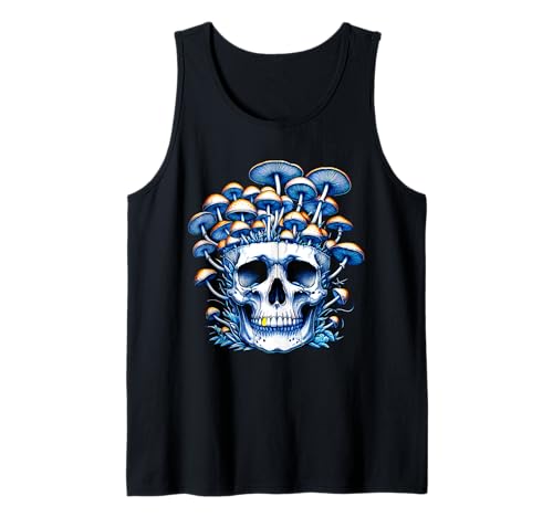 Goth Cottagecore Totenkopf Pilz Dunkel Boho Herren Damen Vintage Tank Top von Goth Skull Mushroom Men Women Dark Cottagecore Art