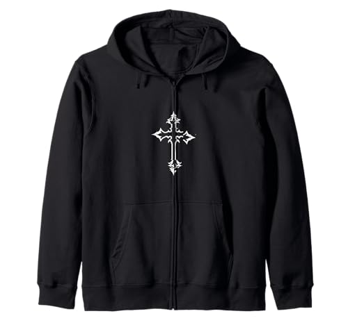 Alt Aesthetic Grunge Cross Gothic Emo Goth E-Girl Kapuzenjacke von Goth and Emo Aesthetic Designs