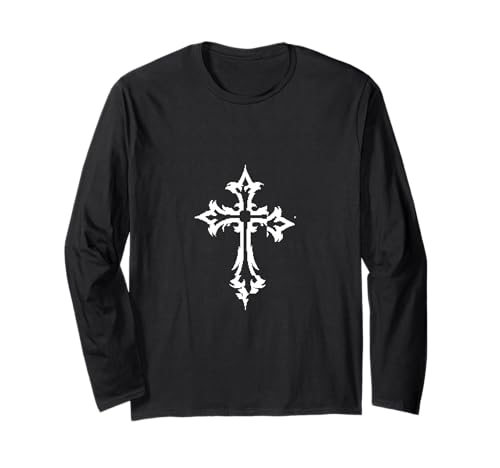 Alt Aesthetic Grunge Cross Gothic Emo Goth E-Girl Langarmshirt von Goth and Emo Aesthetic Designs