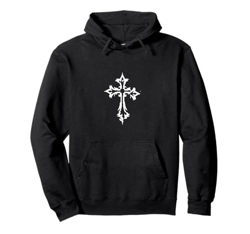 Alt Aesthetic Grunge Cross Gothic Emo Goth E-Girl Pullover Hoodie von Goth and Emo Aesthetic Designs