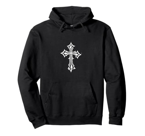 Alt Aesthetic Grunge Cross Gothic Emo Goth E-Girl Pullover Hoodie von Goth and Emo Aesthetic Designs