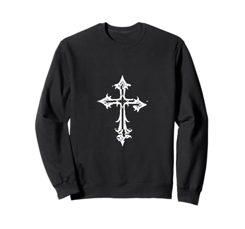 Alt Aesthetic Grunge Cross Gothic Emo Goth E-Girl Sweatshirt von Goth and Emo Aesthetic Designs