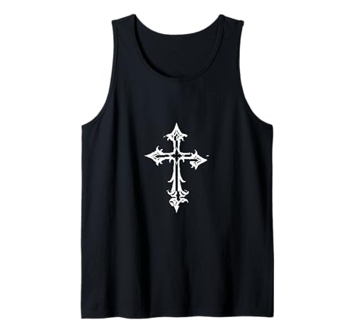Alt Aesthetic Grunge Cross Gothic Emo Goth E-Girl Tank Top von Goth and Emo Aesthetic Designs