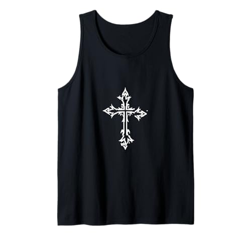 Alt Aesthetic Grunge Cross Gothic Emo Goth E-Girl Tank Top von Goth and Emo Aesthetic Designs