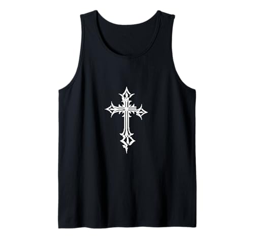 Alt Aesthetic Grunge Cross Gothic Emo Goth E-Girl Tank Top von Goth and Emo Aesthetic Designs