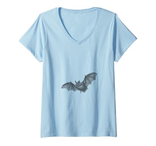 Damen Fledermaus Gothic Ästhetische Fledermäuse Halloween T-Shirt mit V-Ausschnitt von Goth and Emo Aesthetic Designs