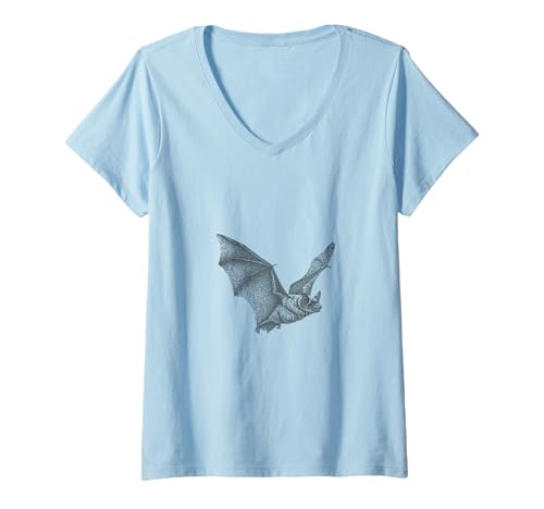 Damen Grunge Fledermaus Gothic Ästhetische Fledermäuse Okkultes Emo-Mädchen Halloween T-Shirt mit V-Ausschnitt von Goth and Emo Aesthetic Designs