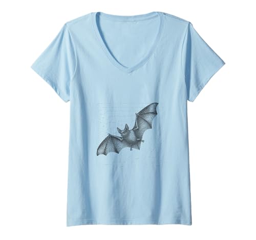 Damen Grunge Fledermaus Gothic Ästhetische Fledermäuse Okkultes Emo-Mädchen Halloween T-Shirt mit V-Ausschnitt von Goth and Emo Aesthetic Designs