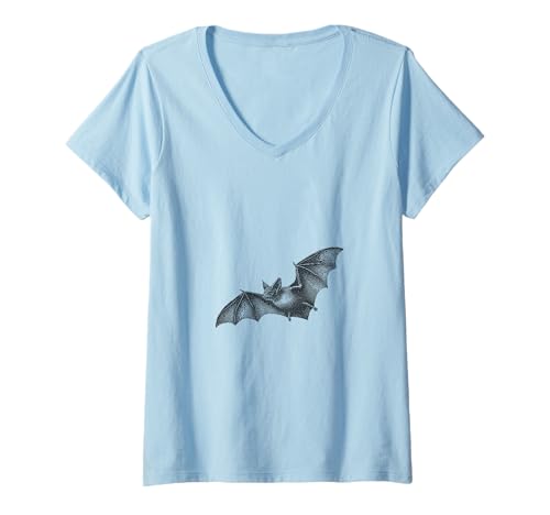 Damen Grunge Fledermaus Gothic Ästhetische Fledermäuse Okkultes Emo-Mädchen Halloween T-Shirt mit V-Ausschnitt von Goth and Emo Aesthetic Designs